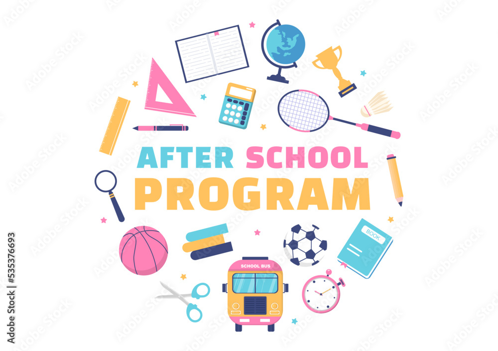 Students Leave School Building After Class or Program and Back to Home in Template Hand Drawn Cartoon Flat Style Illustration