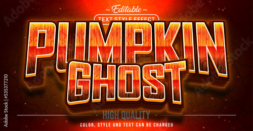 Editable text style effect - Pumpkin Ghost text style theme.