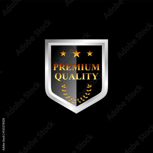 premium quality shield badge logo