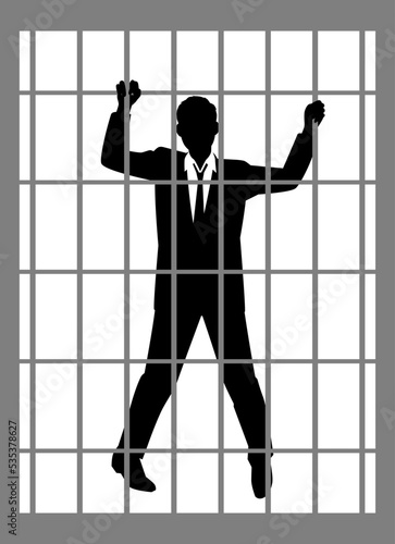 収監される男性ビジネスマン
