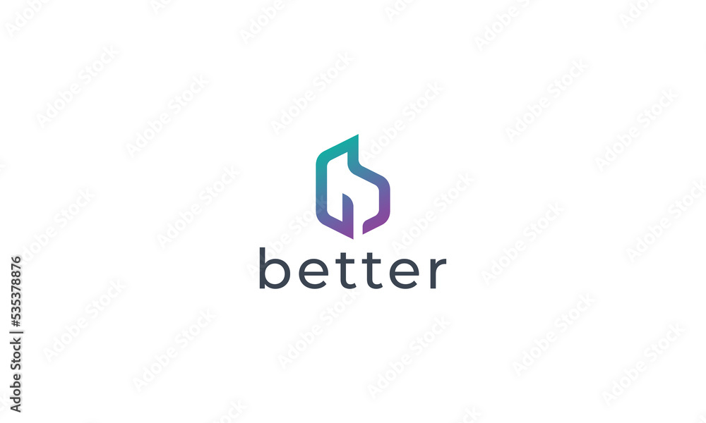 Letter b creative modern gradient colour minimal logo Letter b creative modern gradient colour minimal logo