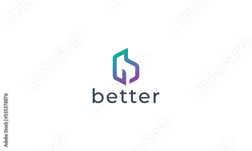 Letter b creative modern gradient colour minimal logo 