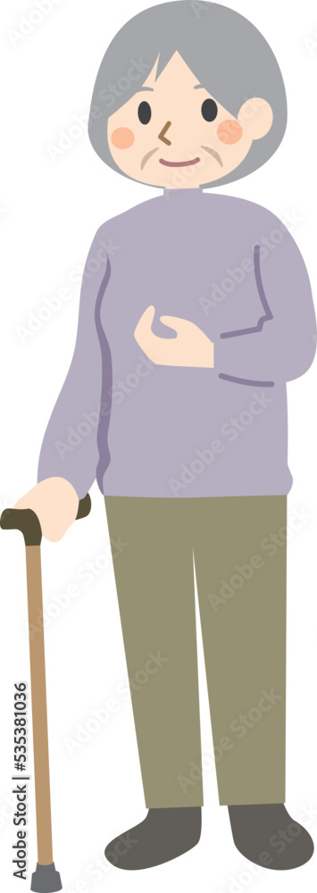 高齢者　片麻痺　杖