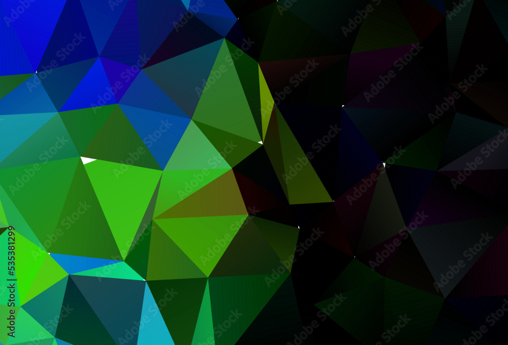 Fototapeta premium Light Blue, Yellow vector shining triangular background.