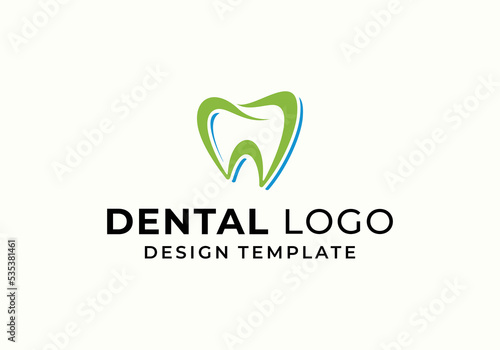 Clean tooth, dentist dental clinic logo design template