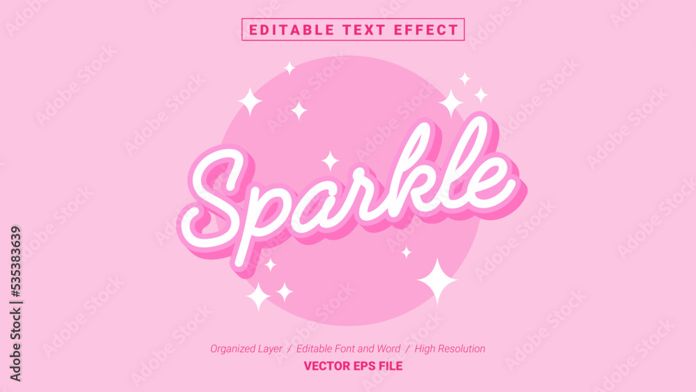 Editable Sparkle Font Design. Alphabet Typography Template Text Effect. Lettering Vector Illustration for Product Brand and Business Logo.

