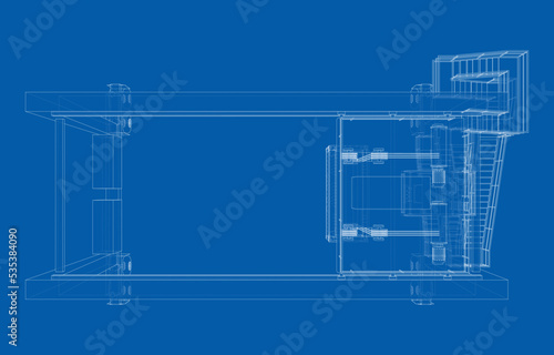 Port cargo crane. Vector