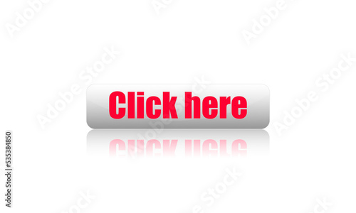 click here button with red typo for banner website online media artwork, transparent background