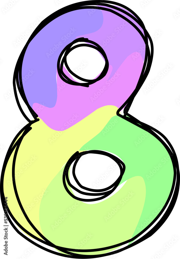 Paper number 8 letters. Realistic 3D multi layer papercut effect on