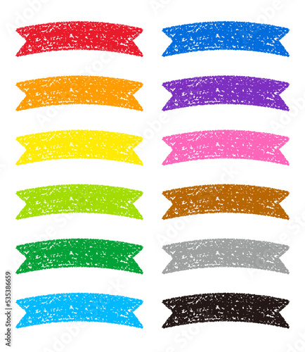 クレヨン素材 装飾 リボン 12色セット