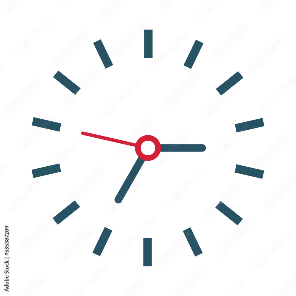 time clock, flat icon time clock, flat icon