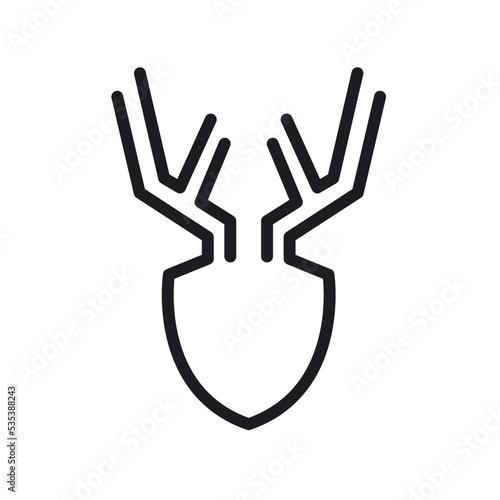 Deer head line ilustration icon vector concept design