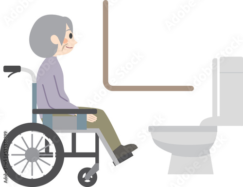 高齢者　手すりつきトイレ