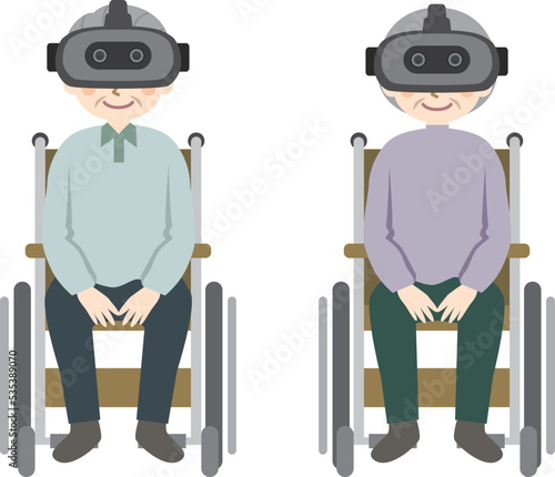 VRゴーグルをつけた高齢者