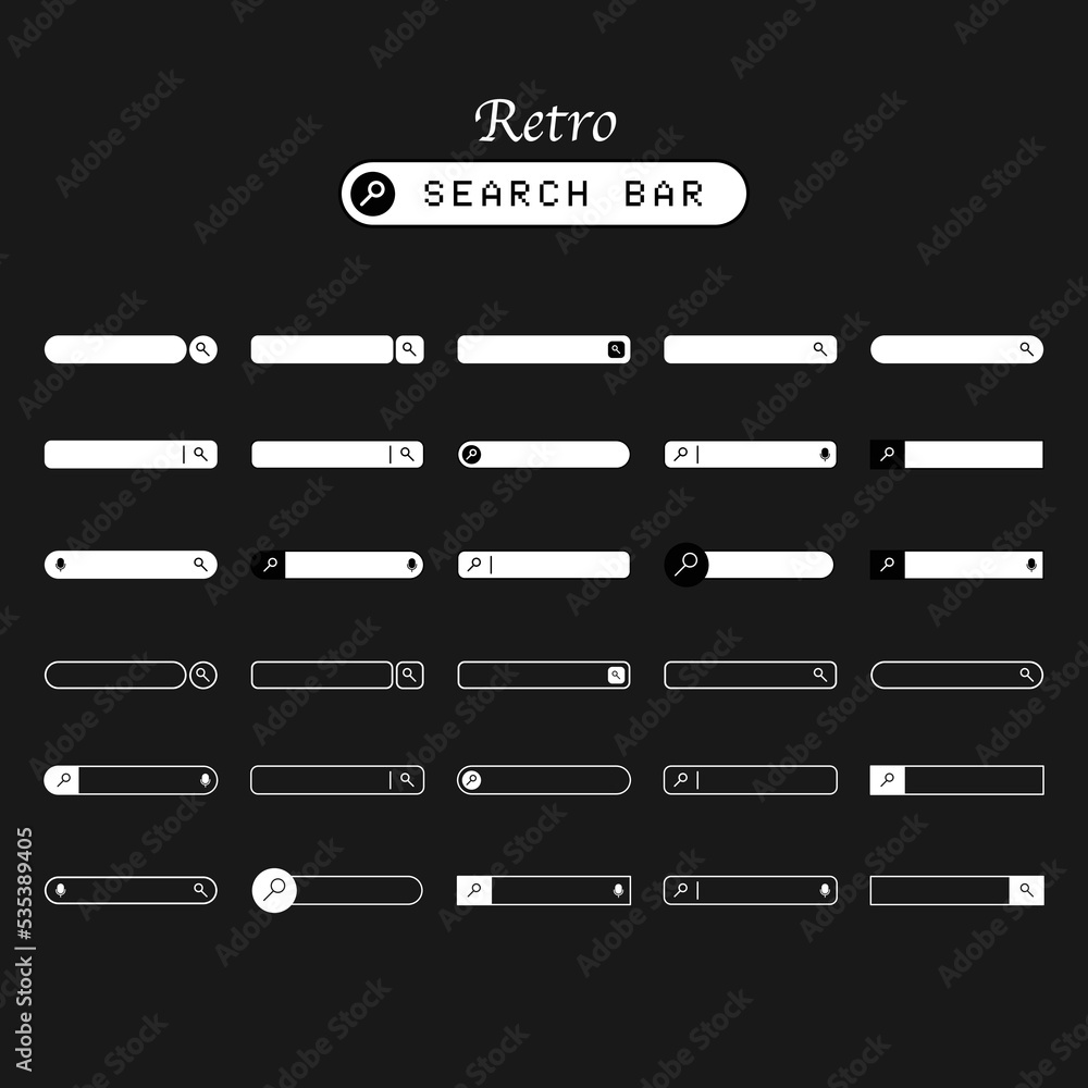 Search bar with magnify glasses retro style Search bar with magnify glasses retro style