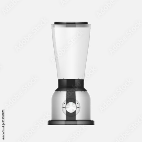3d realistic electric juicer blender appliance with container. Empty electrical kitchenware device