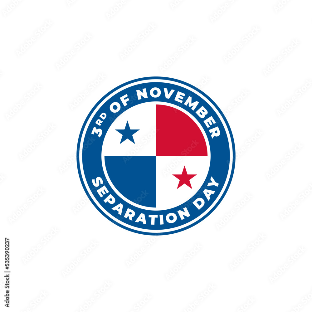 Panama Separation Day 3 November. Circle Flag logo icon vector illustration Panama Separation Day 3 November. Circle Flag logo icon vector illustration