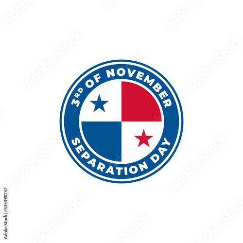 Panama Separation Day 3 November. Circle Flag logo icon vector illustration