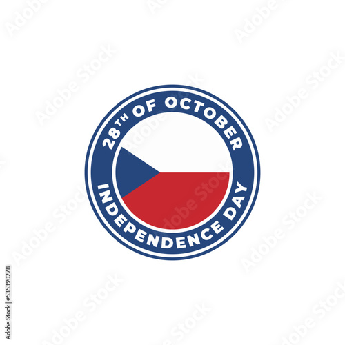 Free Download Czech Republic Independence Day 28th October. Circle Flag logo icon vector illustration - GFXLoad