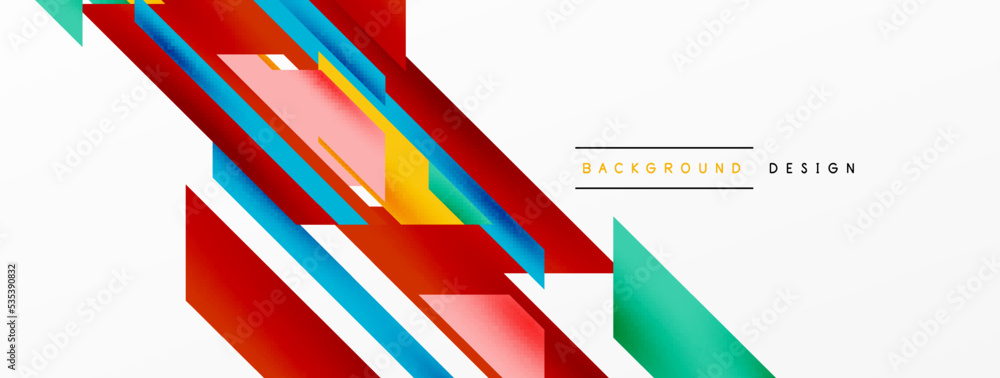 Minimal geometric abstract background. Dynamic 3d lines composition. Trendy techno business template for wallpaper, banner, background or landing Minimal geometric abstract background. Dynamic 3d lines composition. Trendy techno business template for wallpaper, banner, background or landing