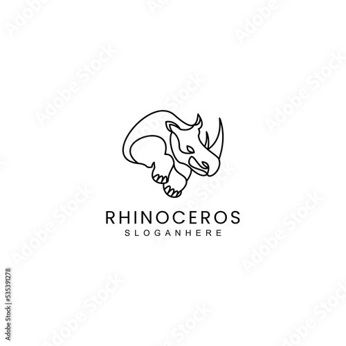 Rhinoceros logo design icon tamplate