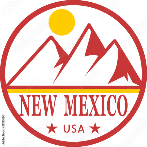 New Mexico mountains and sunshine label