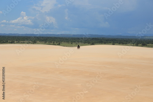 Person in the distance on the sand hills in Santa Cruz de la Sierra Bolivia