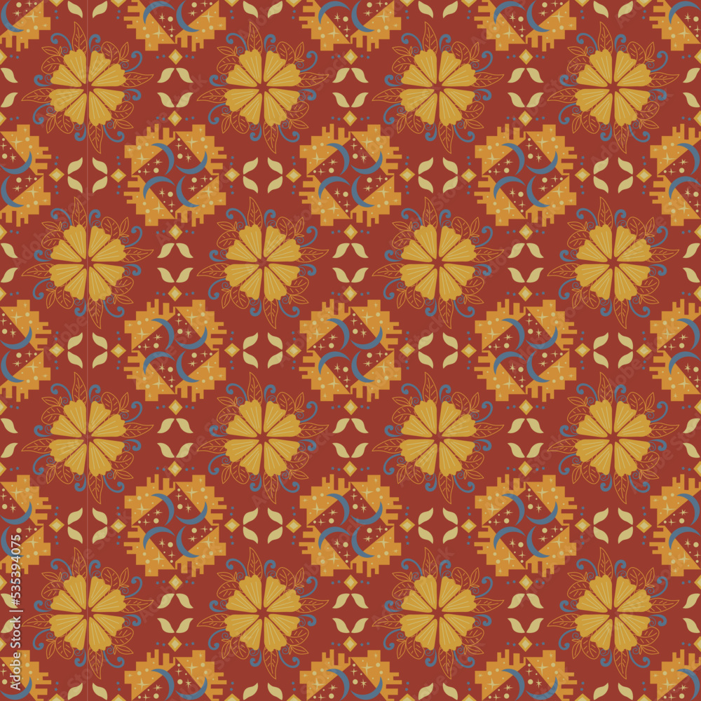 Floral Seamless Pattern Background Garden Nature Damask Aboriginal Ornament Art Floral Seamless Pattern Background Garden Nature Damask Aboriginal Ornament Art