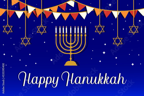 flat design hanukkah concept background