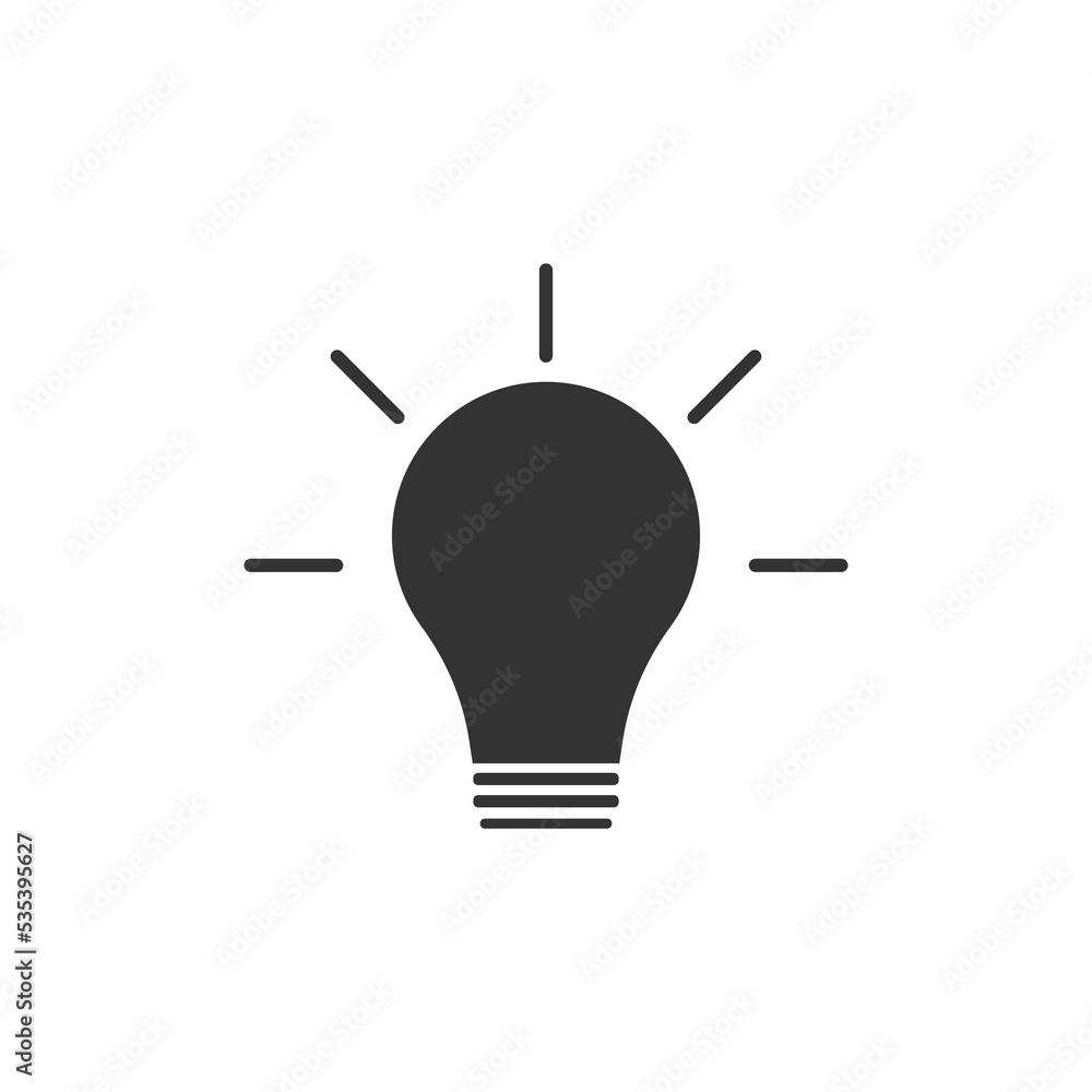 lamp icon - light bulb vector illustration flat style in trendy design isolated on white background color editable lamp icon - light bulb vector illustration flat style in trendy design isolated on white background color editable