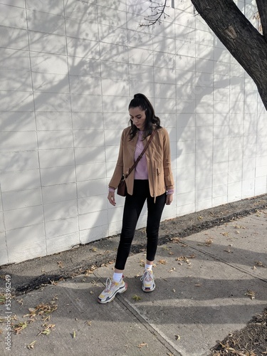 Young woman swearing casual outfit