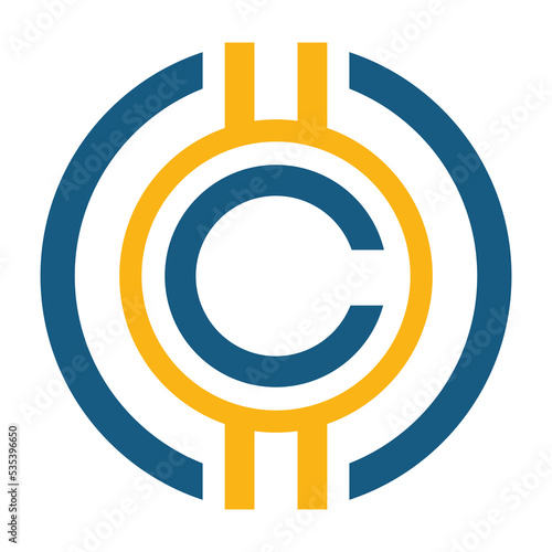 Crypto shaped letter C logo. Crypto logo design