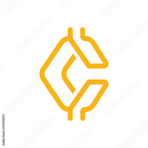 Crypto shaped letter C logo. Crypto logo design