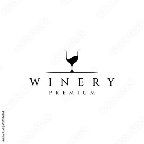 premium wine glass logo design