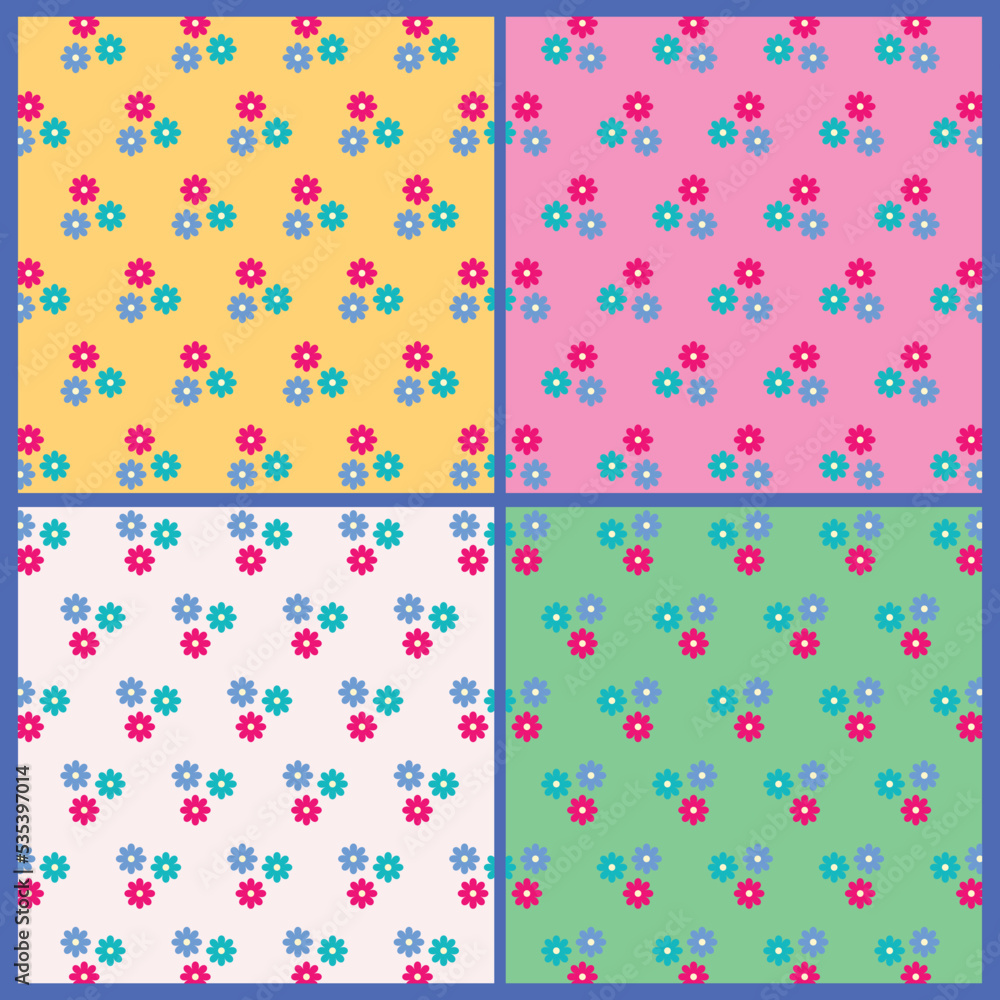 Simple vector flower pattern texture with seamless flower pattern illustration. Vector floral pattern illustration design with background