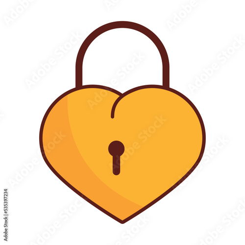 heart shaped padlock cartoon retro