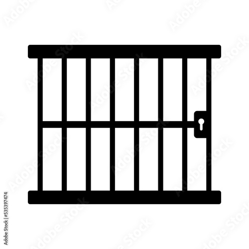 Black Jail and Prison Icon Vector for Law, Judgement , and Justice Element Illustration