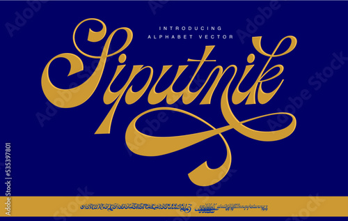 Siputnik a retro funk sporty vintage elegant alphabet vector font