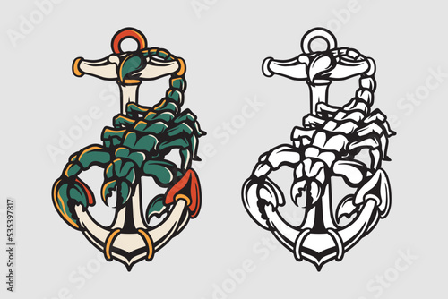 Vintage scorpion tattoo illustration