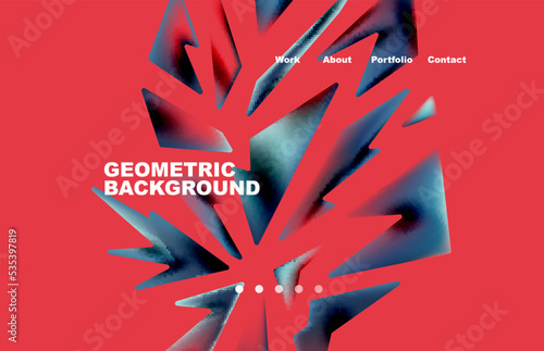 Broken pieces abstract background. Trendy background for your landing page design, concept of web page design for website and mobile website