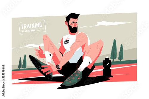 Guy preparing for sport training, workout time