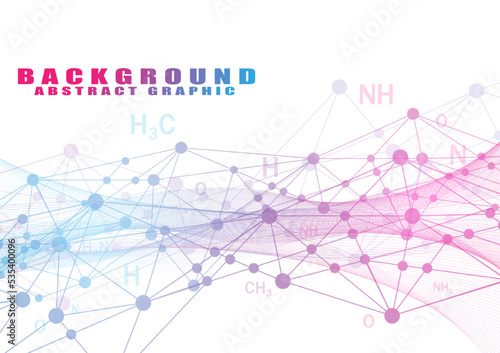 Abstract background with connecting lines and molecular wave points