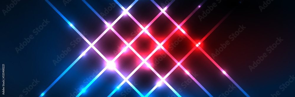 Shiny neon lights, dark abstract background with blurred magic neon light curved lines Shiny neon lights, dark abstract background with blurred magic neon light curved lines