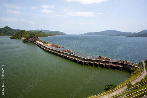 2022 Sept 21,Hong Kong.Plover Cove Reservoir Sub Dam,Plover Cove Reservoir is second-largest in terms of volume of Hong Kong.