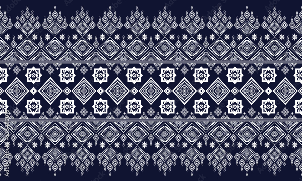 Fototapeta premium Geometric ethnic flower pattern for background,fabric,wrapping,clothing,wallpaper,Batik,carpet,embroidery style.