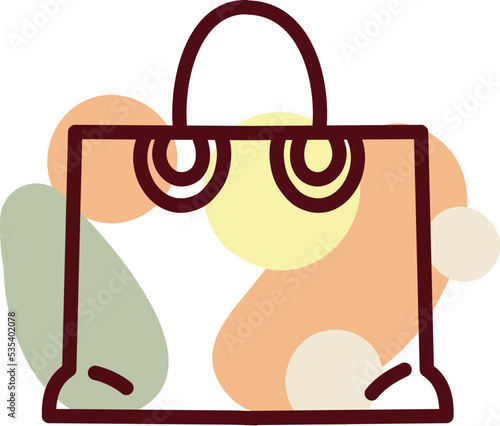 Womans tote bag, illustration, vector on a white background.