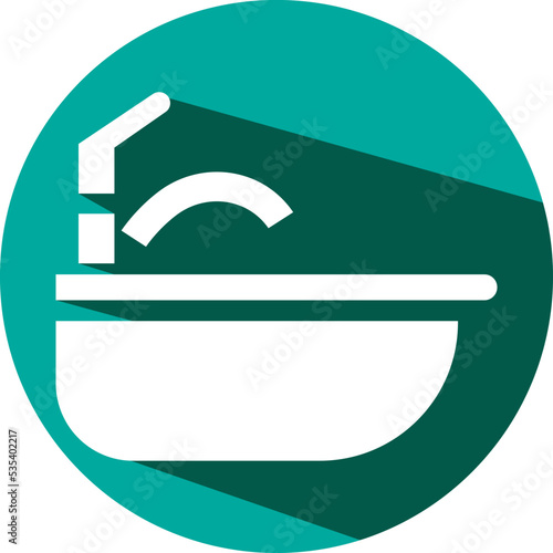 Bathroom sink, illustration, vector on a white background. photo