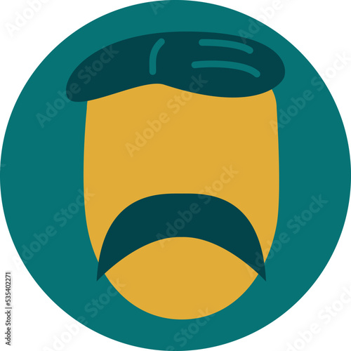 Retro moustache, illustration, vector on a white background.