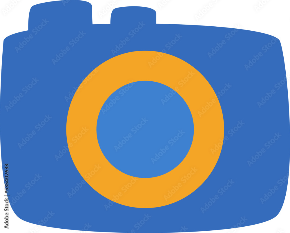 Blue camera, illustration, vector on a white background. Blue camera, illustration, vector on a white background.