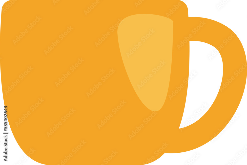 Yellow mug, illustration, vector on a white background. Yellow mug, illustration, vector on a white background.
